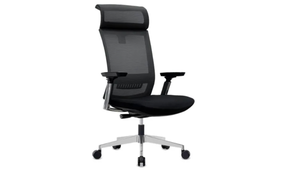 Tekkashop FDOC2205BL Modern Ergonomic Nylon Frame and High Mesh Back Adjustable Office Chair in Black