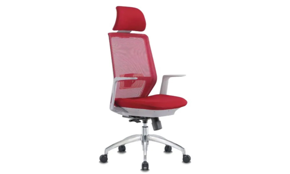 Tekkashop FDOC1090R Ergonomic High Mesh Back Office Chair with 3 Locking Mechanism and Adjustable Seat in Red