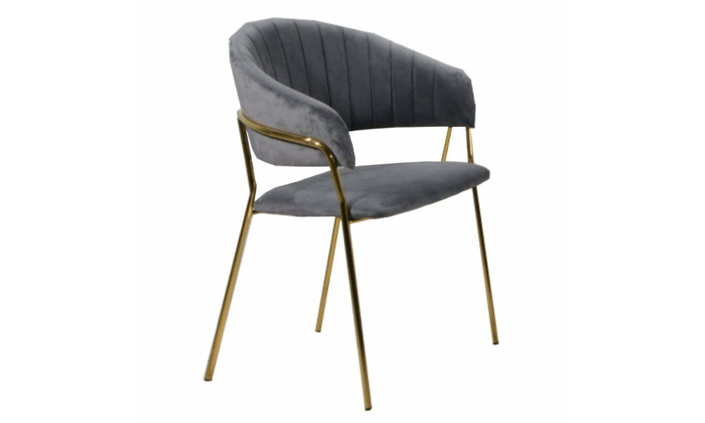 Premium Modern Style Fabric Dining Chair with Steel Frame in Grey in Malaysia 2022