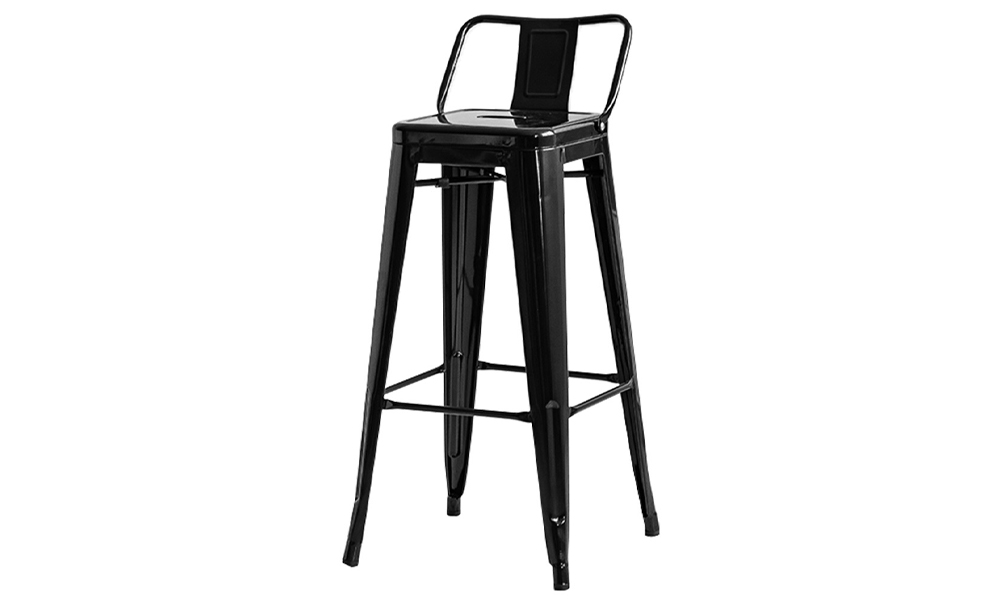 Industrial Metal Style High Bar Chair Bar Stool with Low Backrest in Malaysia 2022