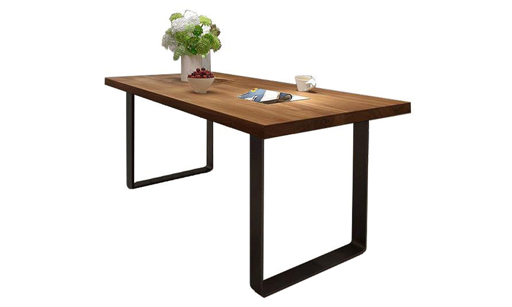 Tekkashop LBDT2300BR Simple 5cm Thickness Rubber Wood Table Top Dining Table