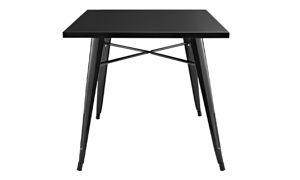 Tekkashop LODT1317B Elegant Design Square Wood Metal Indoor Outdoor Dining Table