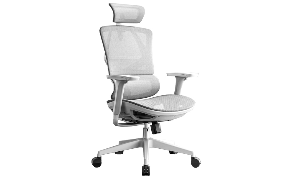 Tekkashop LTOC2250GY Full Ergonomic Professional High Back Mesh Office Chair with Three Tier Adjustable Mechanisms in Soft Grey