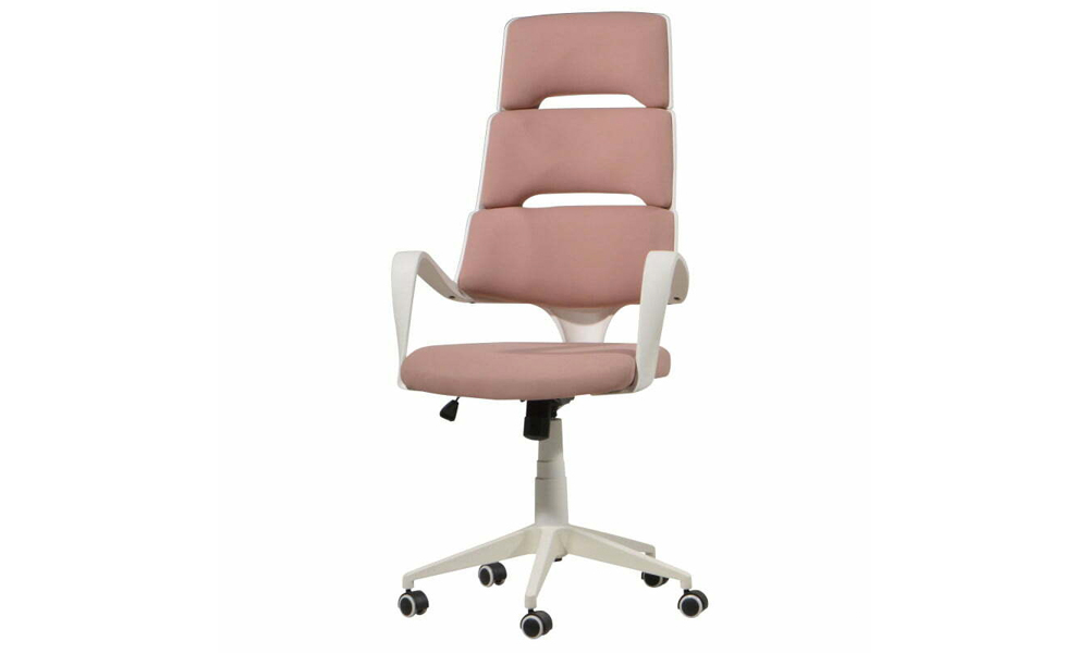 Tekkashop MXOC999 High Adjustable Cushion Seater Study Office Chair with Fishbone Backrest in Soft Pink
