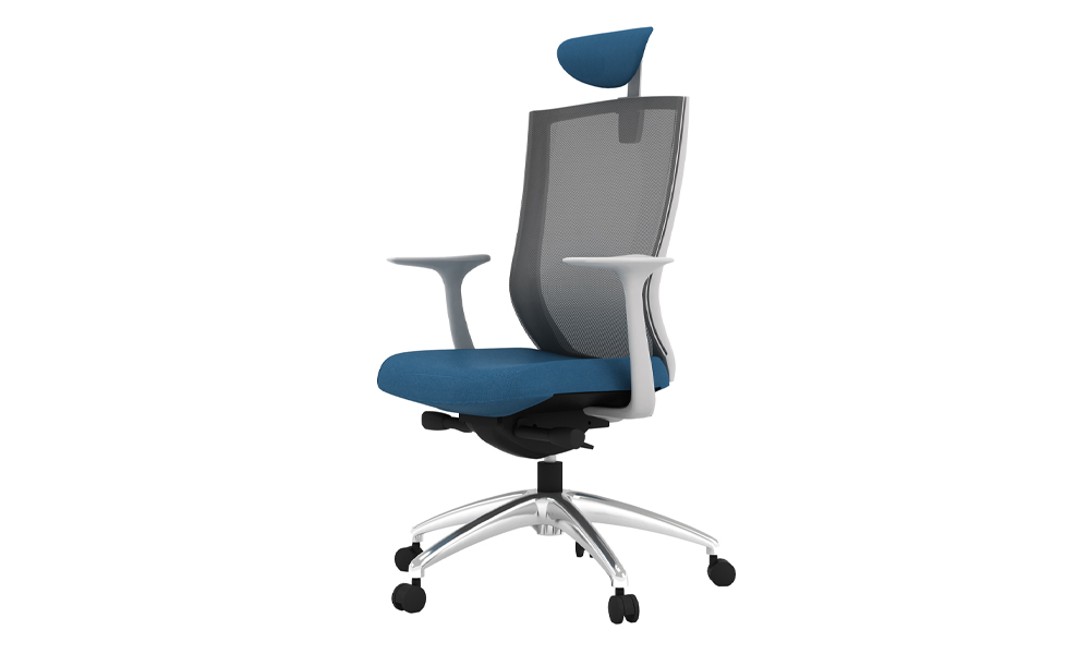 Tekkashop AMOC1157 Modern Ergonomic Style Fabric Seat High Back Executive Office Chair with Armrest and Headrest