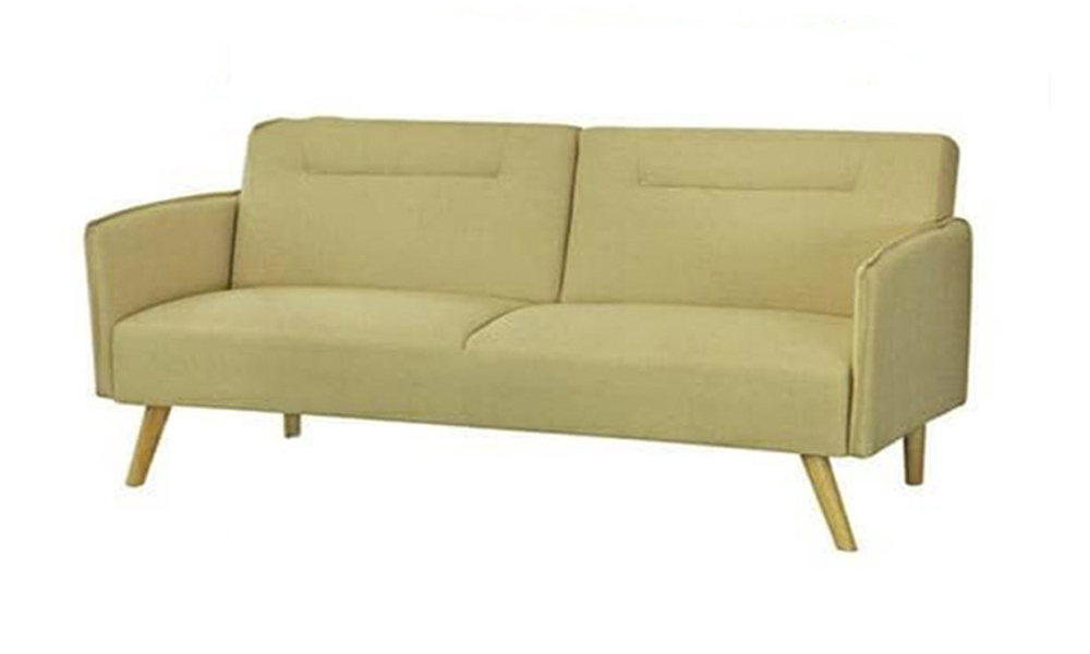 Tekkashop FDSF2077BE Scandinavian Style 2 Seater Sofa Bed with Solid Wooden Legs in Beige