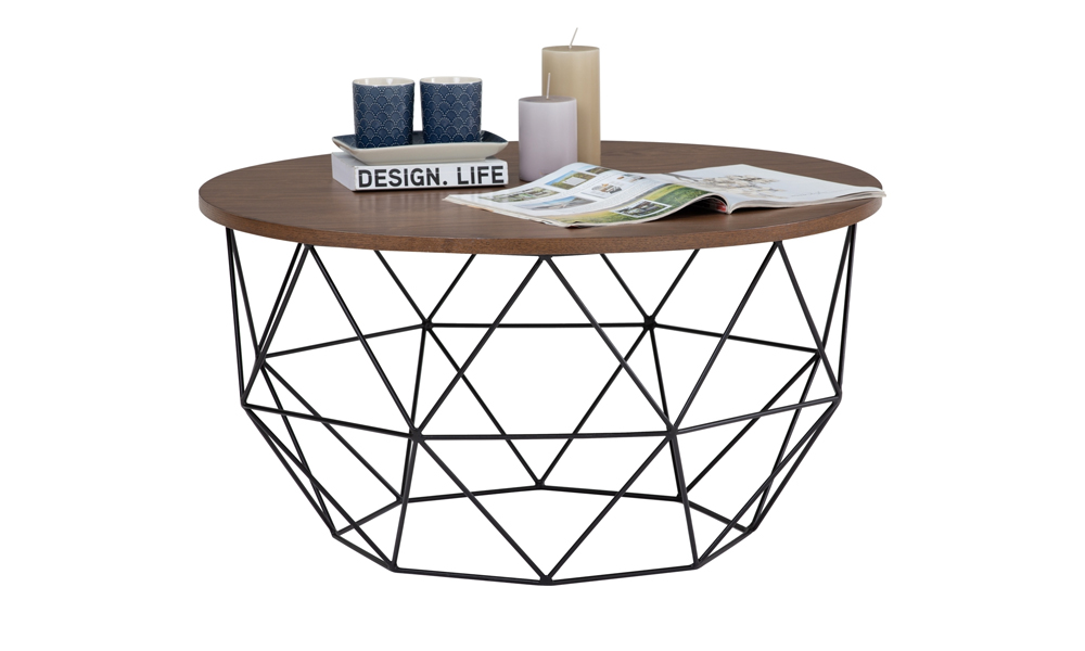Tekkashop FDCT9166CO Contemporary Style Round Coffee Table with High Quality MDF in Cocoa