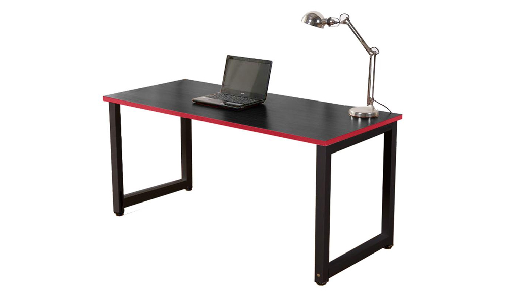 Tekkashop LBCT452BL Classic Style Home Office Computer Desk Gaming Table [140 x 70 cm] with Red Edging / Meja Computer