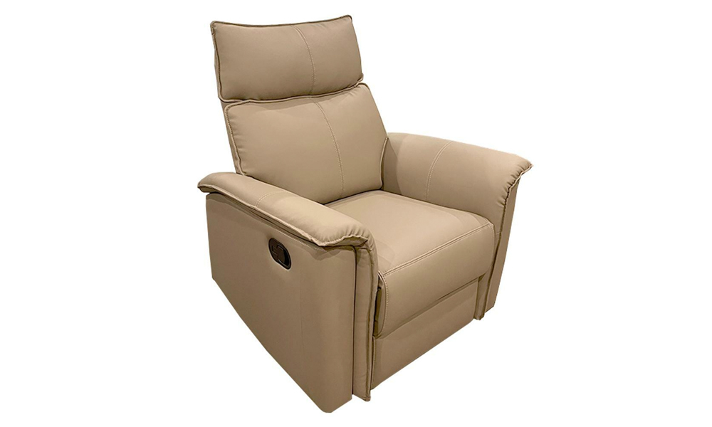 Tekkashop FDSF1665BR Plush Style Premium Grade PU Leather One Seater Recliner Sofa- Brown