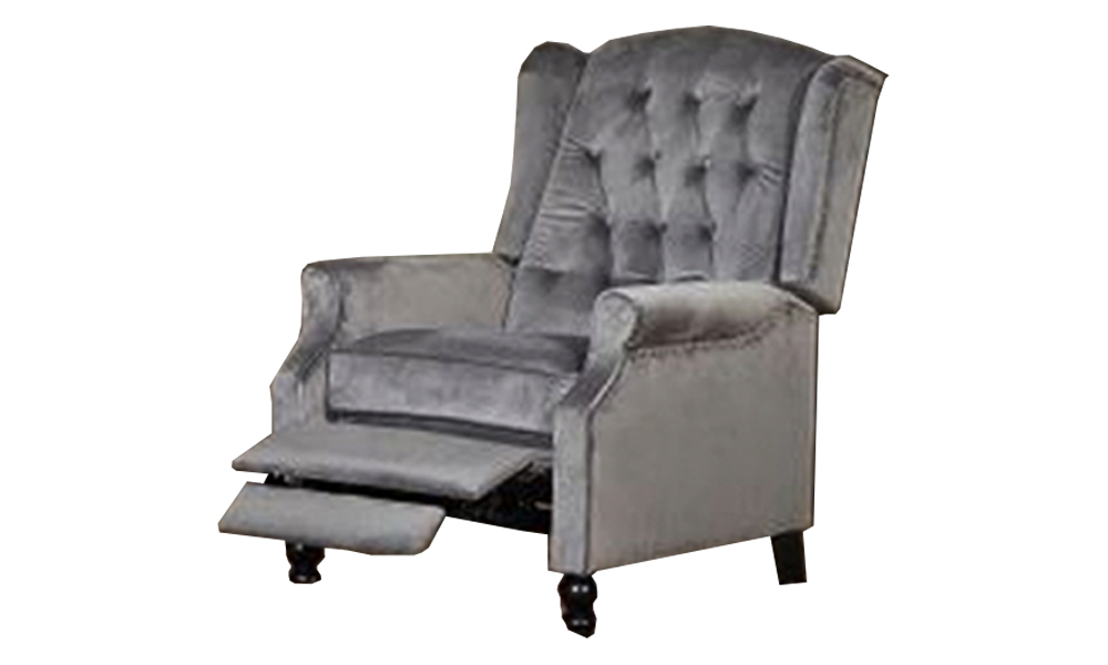 Tekkashop FDSF1984 Contemporary Style Soft Velvet Fabric Push Back Recliner Chair