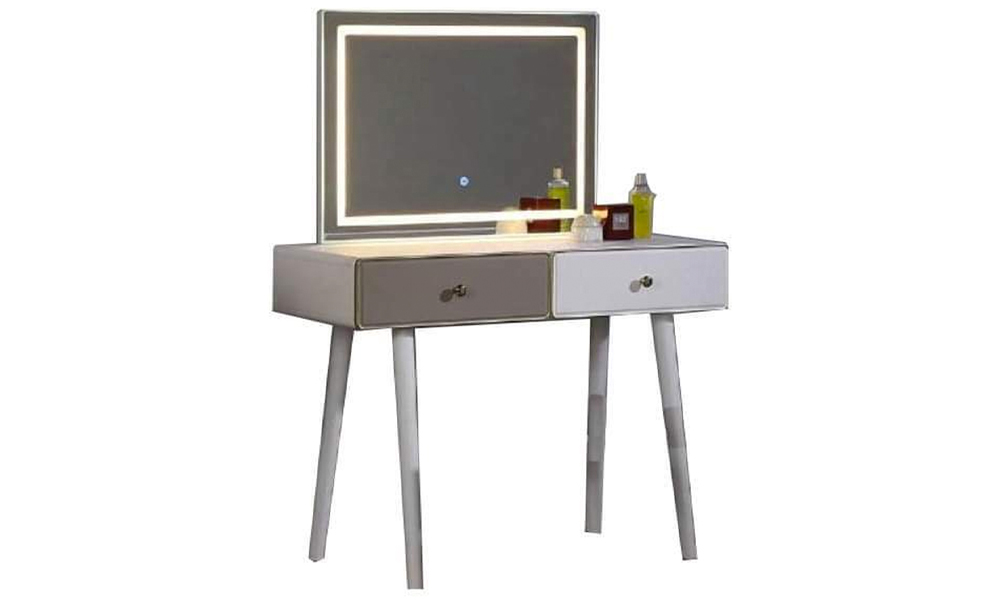 Modern Dressing Table with Built-in Touch Mode Mirror Lighting 