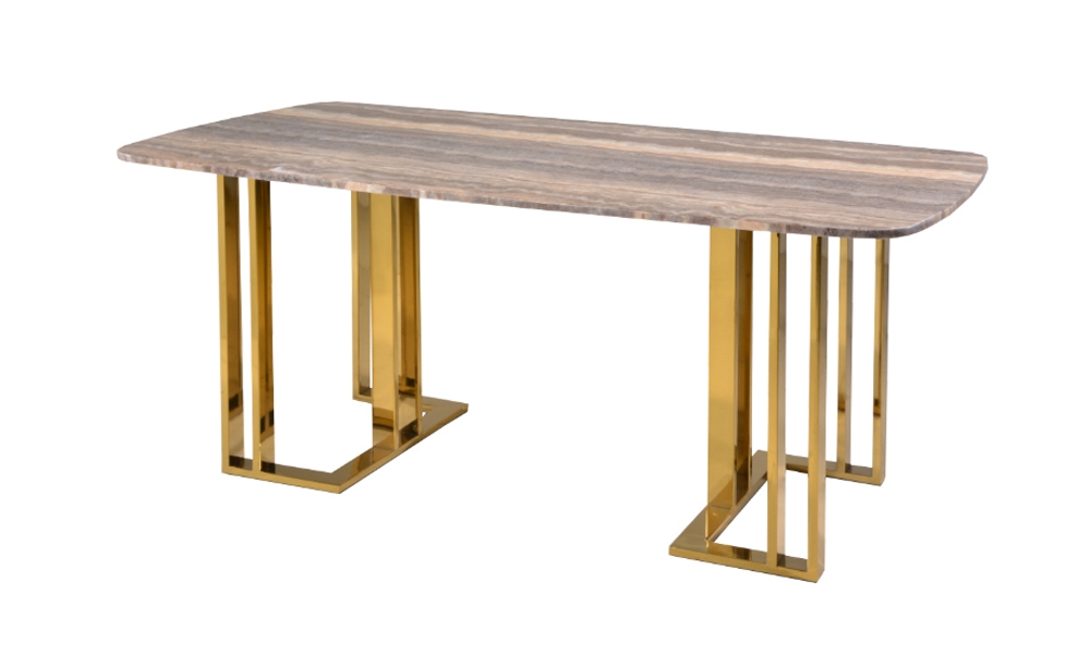 Modern Artificial Brown Marble Dining Table