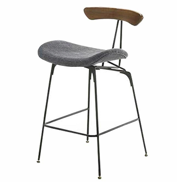 New York minimalist style cushion seat with backrest high bar stool