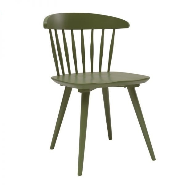 Wood dining chair in green for cafe use