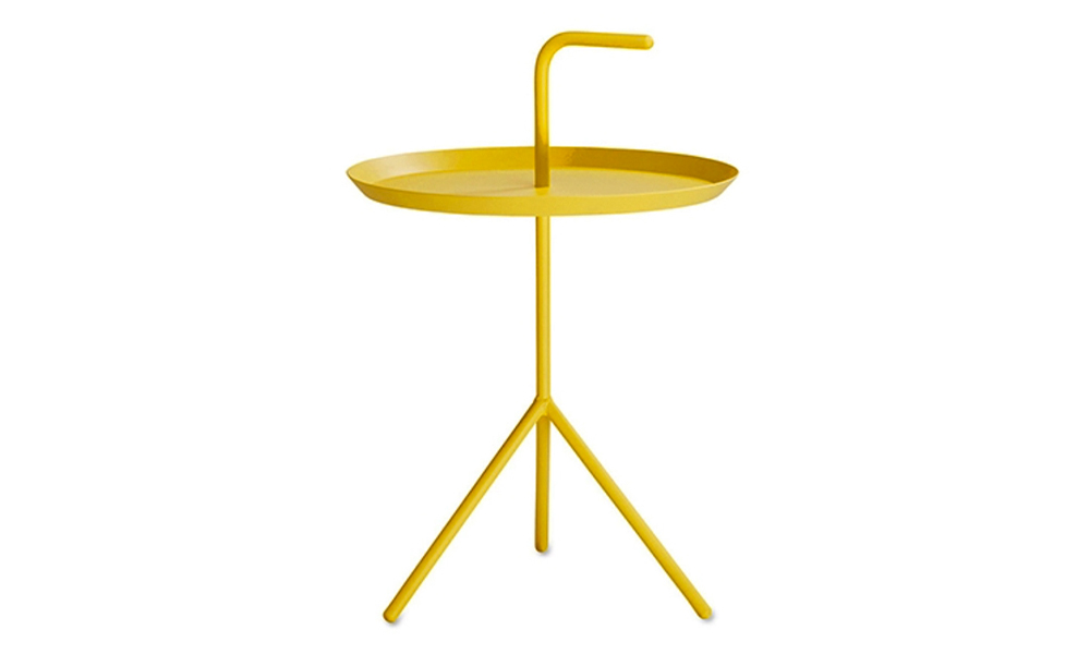 Modern Designer Metal Side Table in Yellow