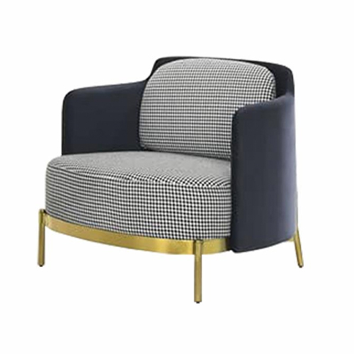 Contemporary Style Fabric Seat and Gold Metal Legs 1 Seater Lounge Chair