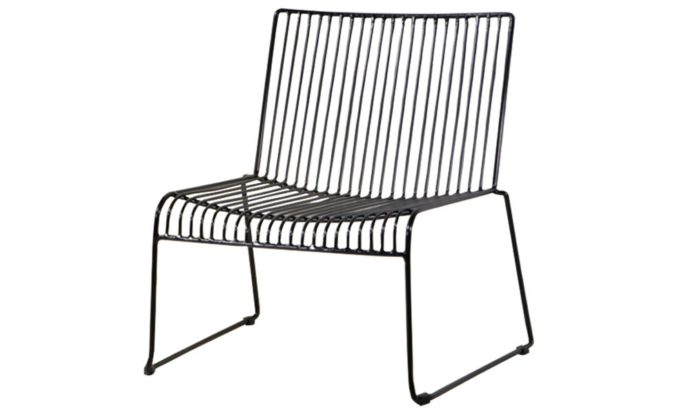 Modern Metal Frame Relaxing Chair in Black