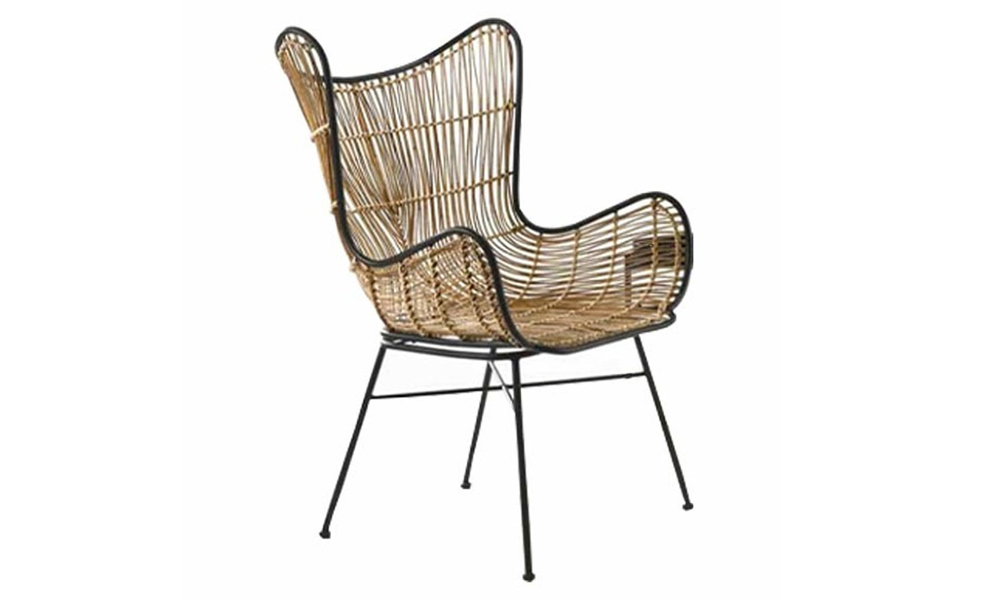 Retro Fusion Style Rattan Relaxing Chair 
