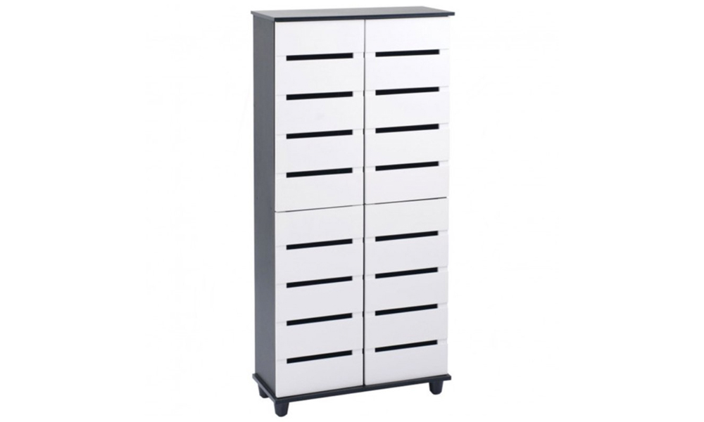 Modern Style 4-Door Shoe Cabinet in White in Malaysia