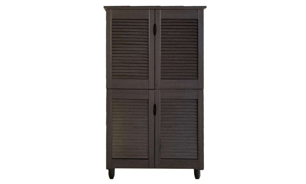Walnut Brown 4-Doors Shoes Cabinet in Malaysia