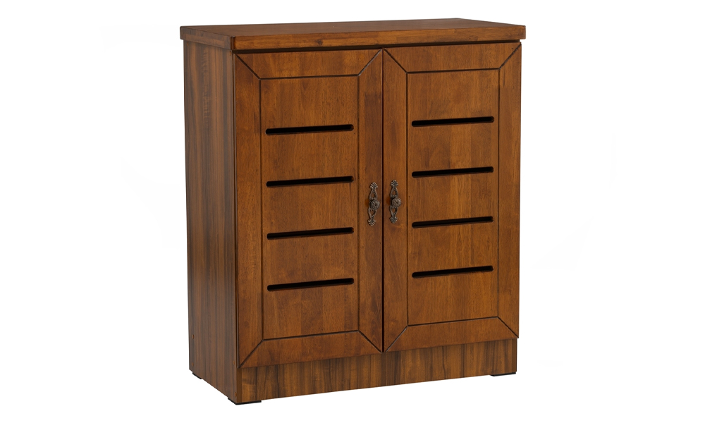 Classic Style 2-Door Shoe Cabinet in Brown in Malaysia