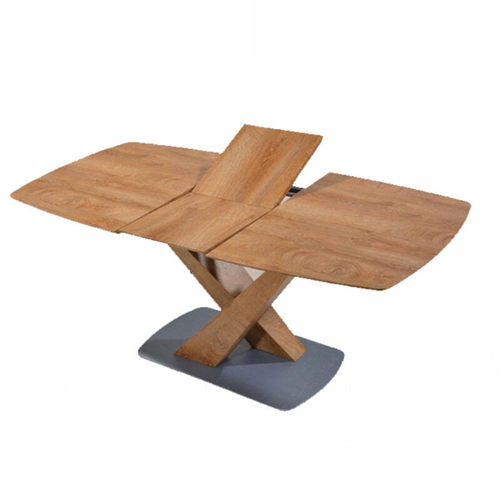 Tekkashop FDDT2665BR Extendable Wood Dining Table