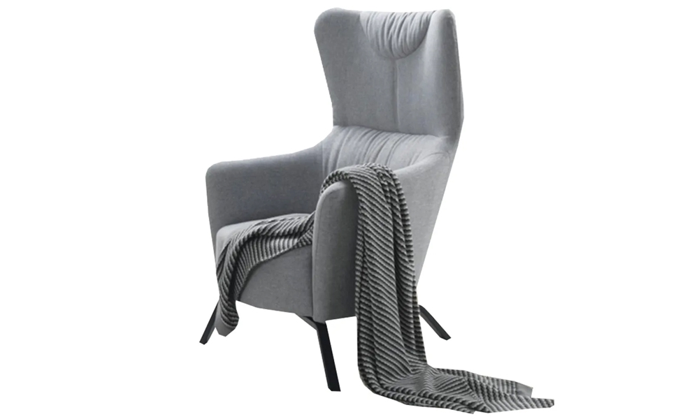 Premium Relaxing FDLC1665 Scandinavian Style High Backrest Lounge Chair in Light Grey