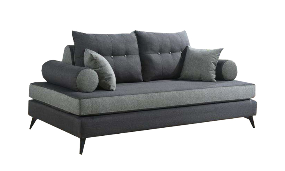 Modern Cool FDSF4020-GY Button Tufted Fabric 2-Seater Sofa in Grey