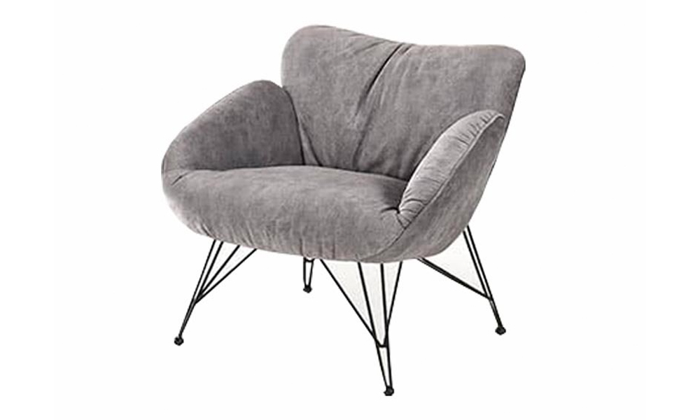 Tekkashop FDLC3125GY Elegant Style 1-Seater Lounge Chair in Grey