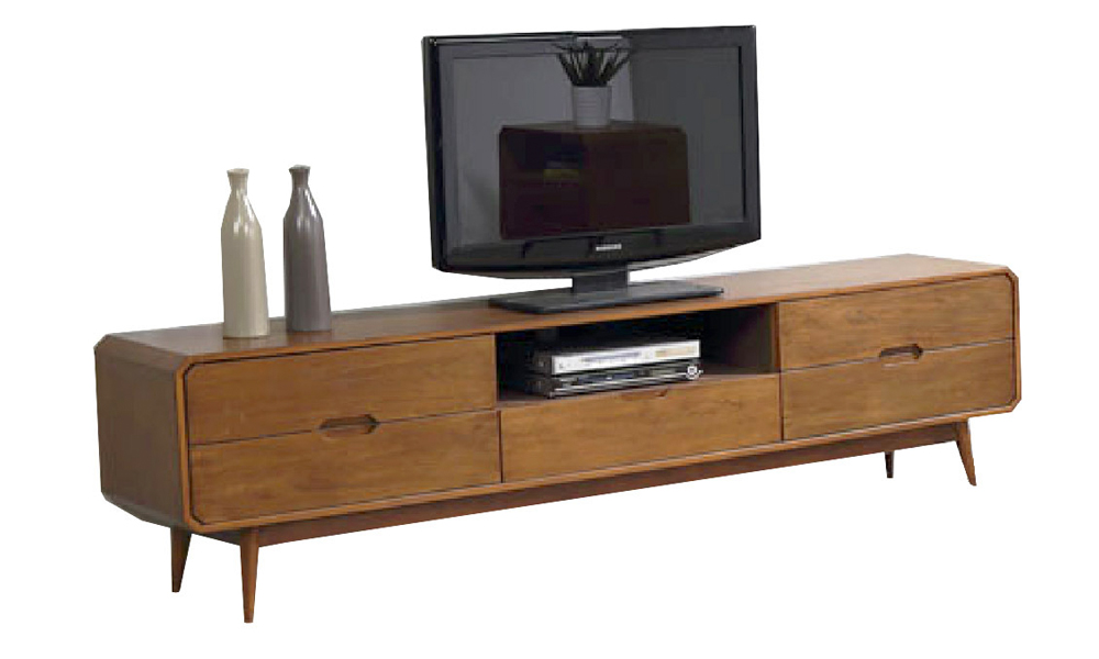 Tekkashop MXTV2948BR Vintage Style TV Console in Walnut Brown