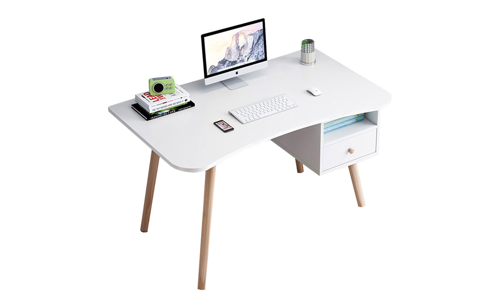 Tekkashop SXOT320W Modern Study Table with Drawers