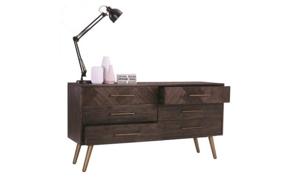 FDWC4750DBR Wood Console Table with Drawers