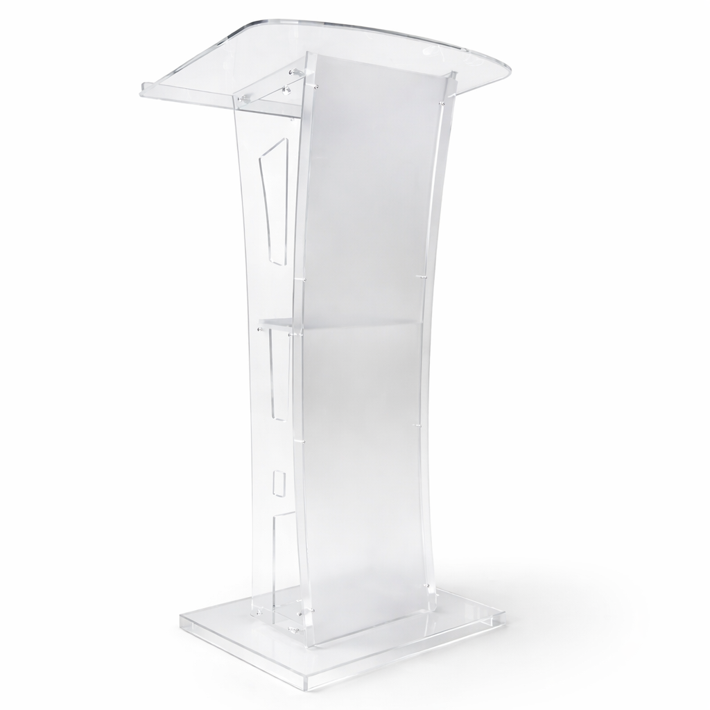 Modern clear acrylic podium design