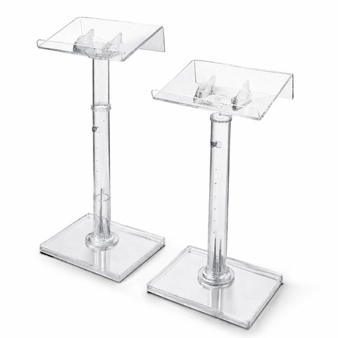 Acrylic podiums in studio setting