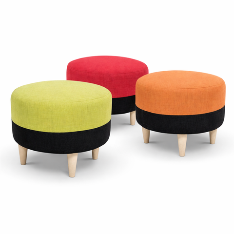 Vibrant ottomans in bold colours