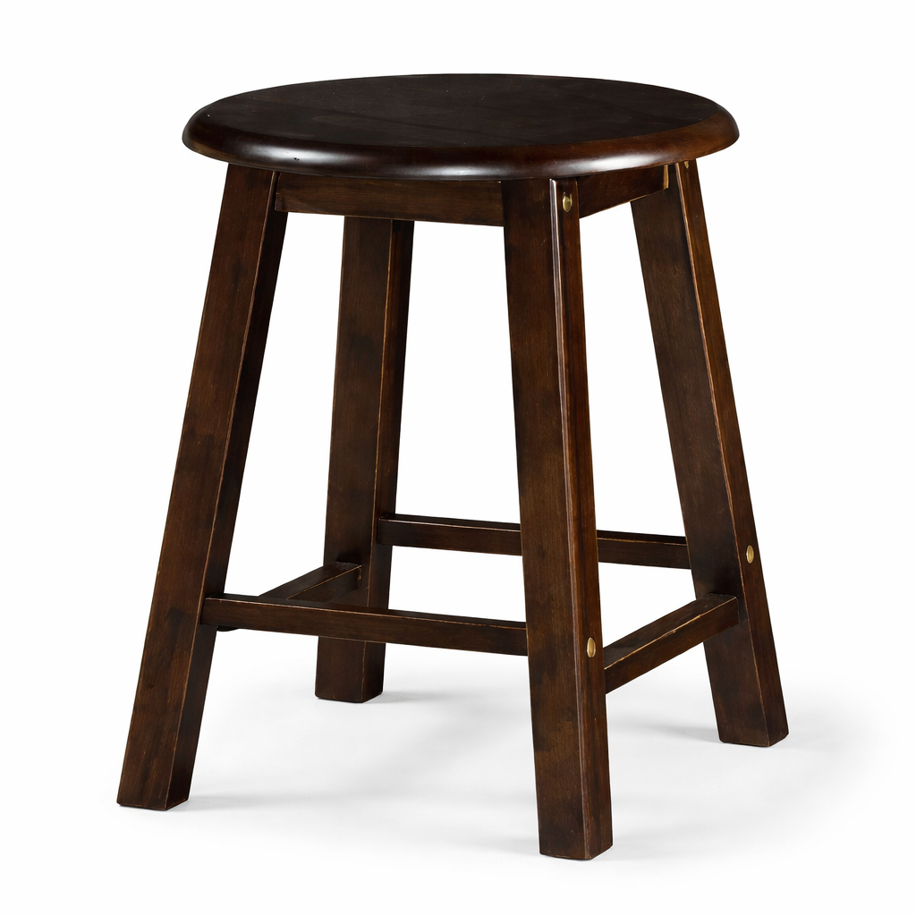 Classic wooden bar stool on white background
