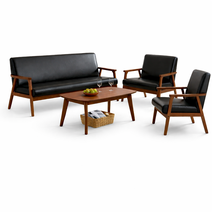 Mid-century modern living room setup
