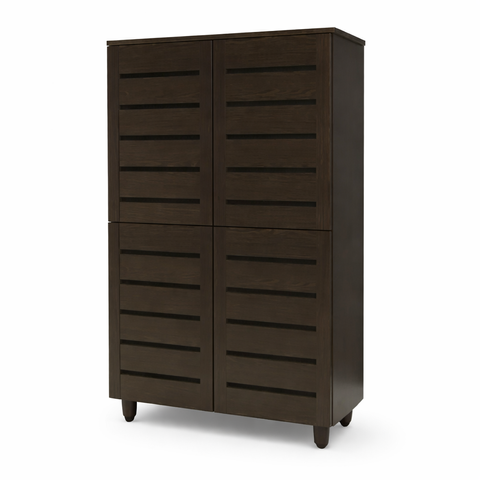 Elegant dark wood shoe cabinet
