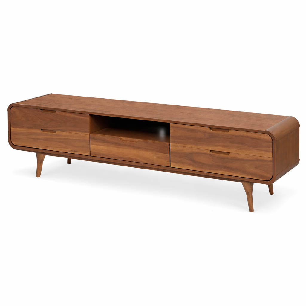 Mid-century modern walnut TV console