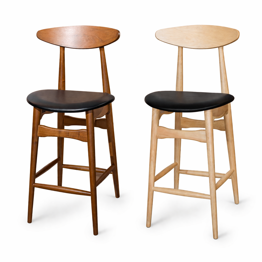 Pair of minimalist wooden stools