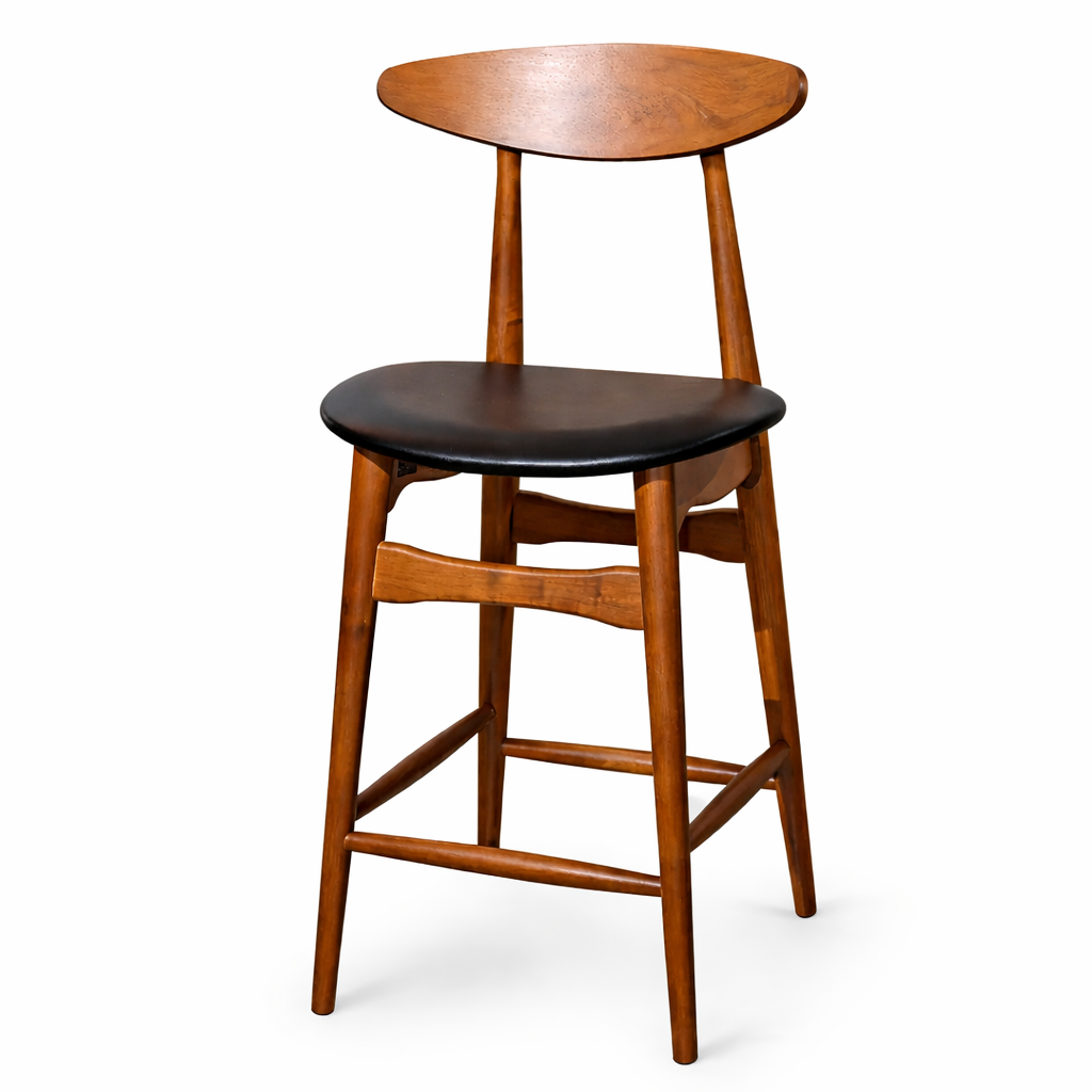Mid-century modern walnut bar stool