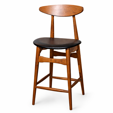 Mid-century modern walnut bar stool
