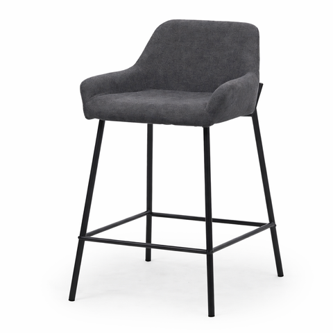 Modern grey barstool with black frame