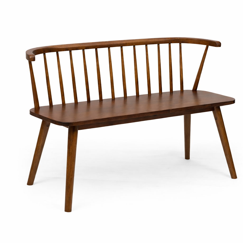 Scandinavian walnut bench design