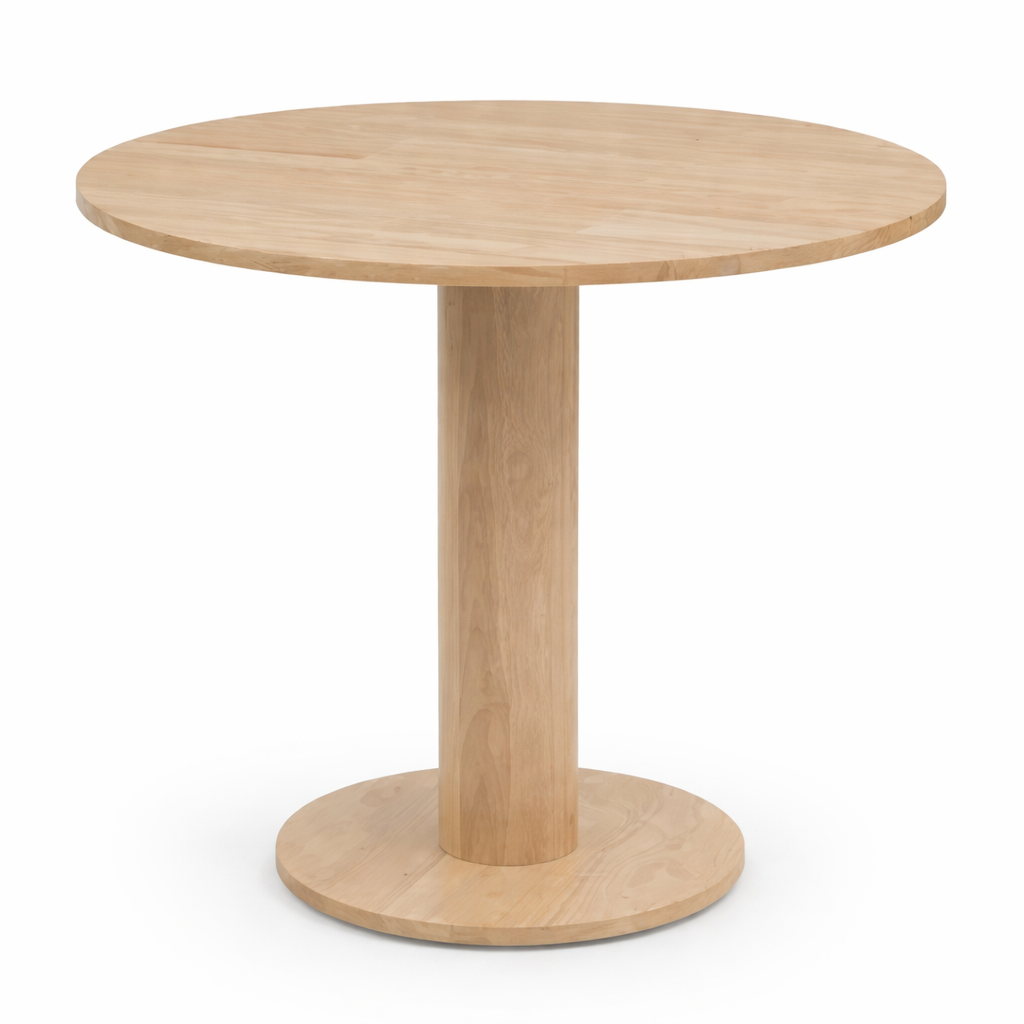 Elegant round wooden pedestal table