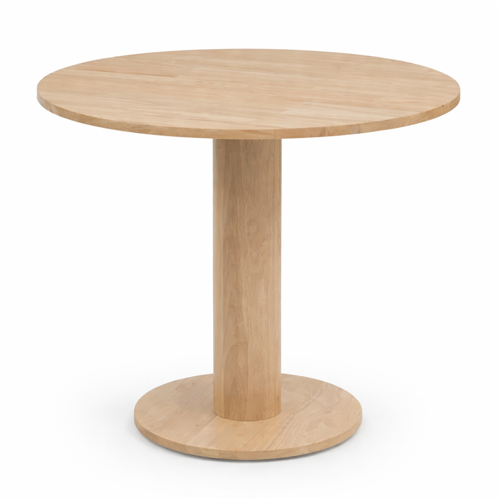 Elegant round wooden pedestal table