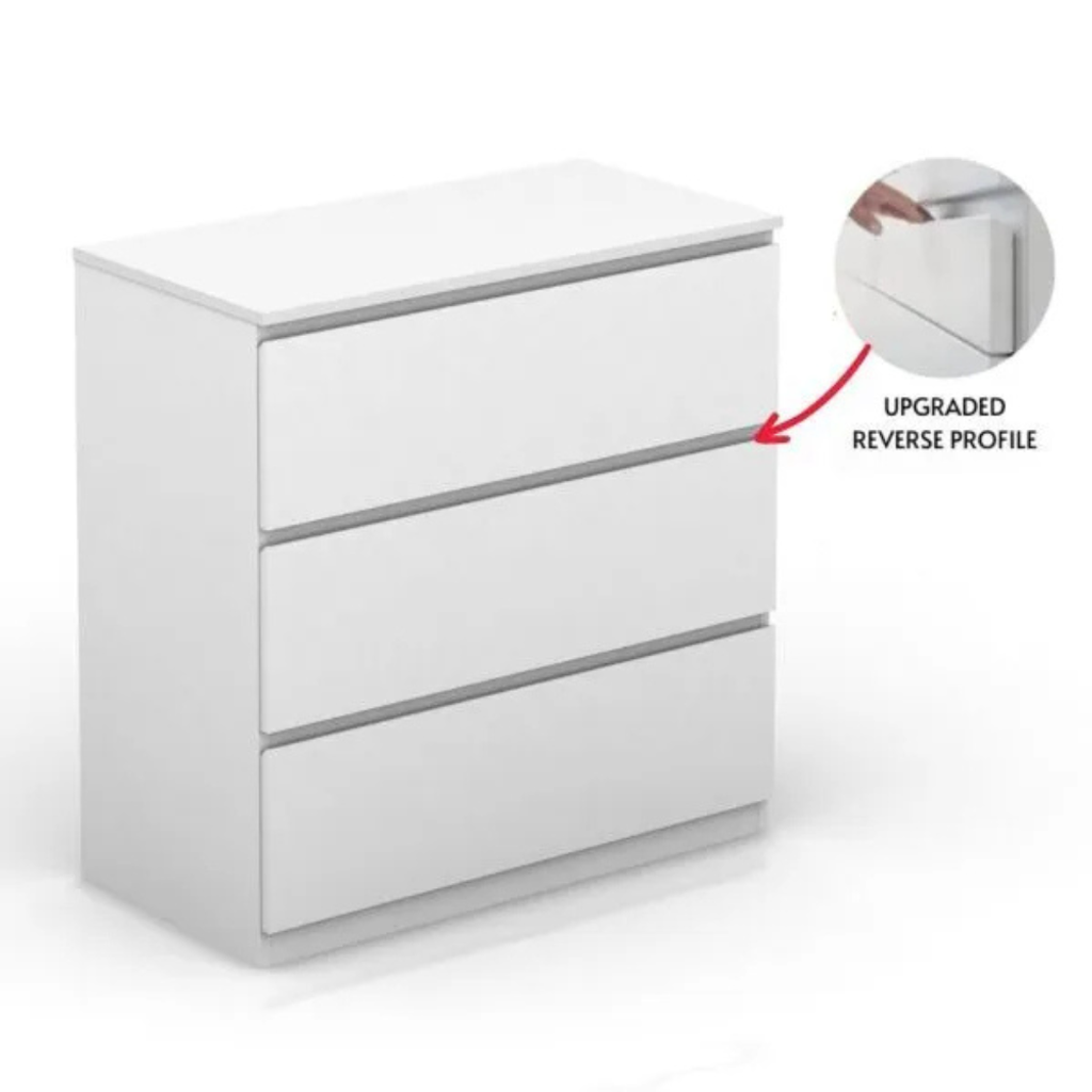 chest 3 drawer - white
