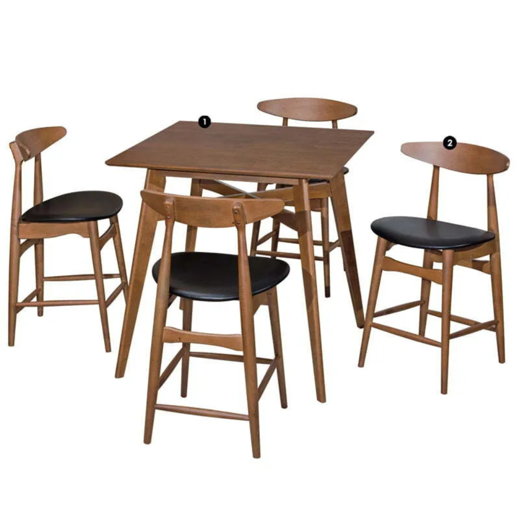 LATIN BAR TABLE SET - WALNUT