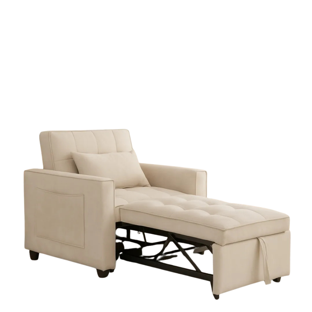 LEAH 1 SEATER SOFA BED - BEIGE
