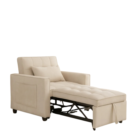 LEAH 1 SEATER SOFA BED - BEIGE
